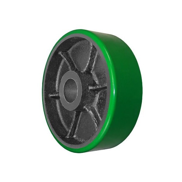 Durastar Wheel, 10X3 Polyurethane, Steel (Green, Black), 1-15/16 Plain Bore 1030PU86G - main